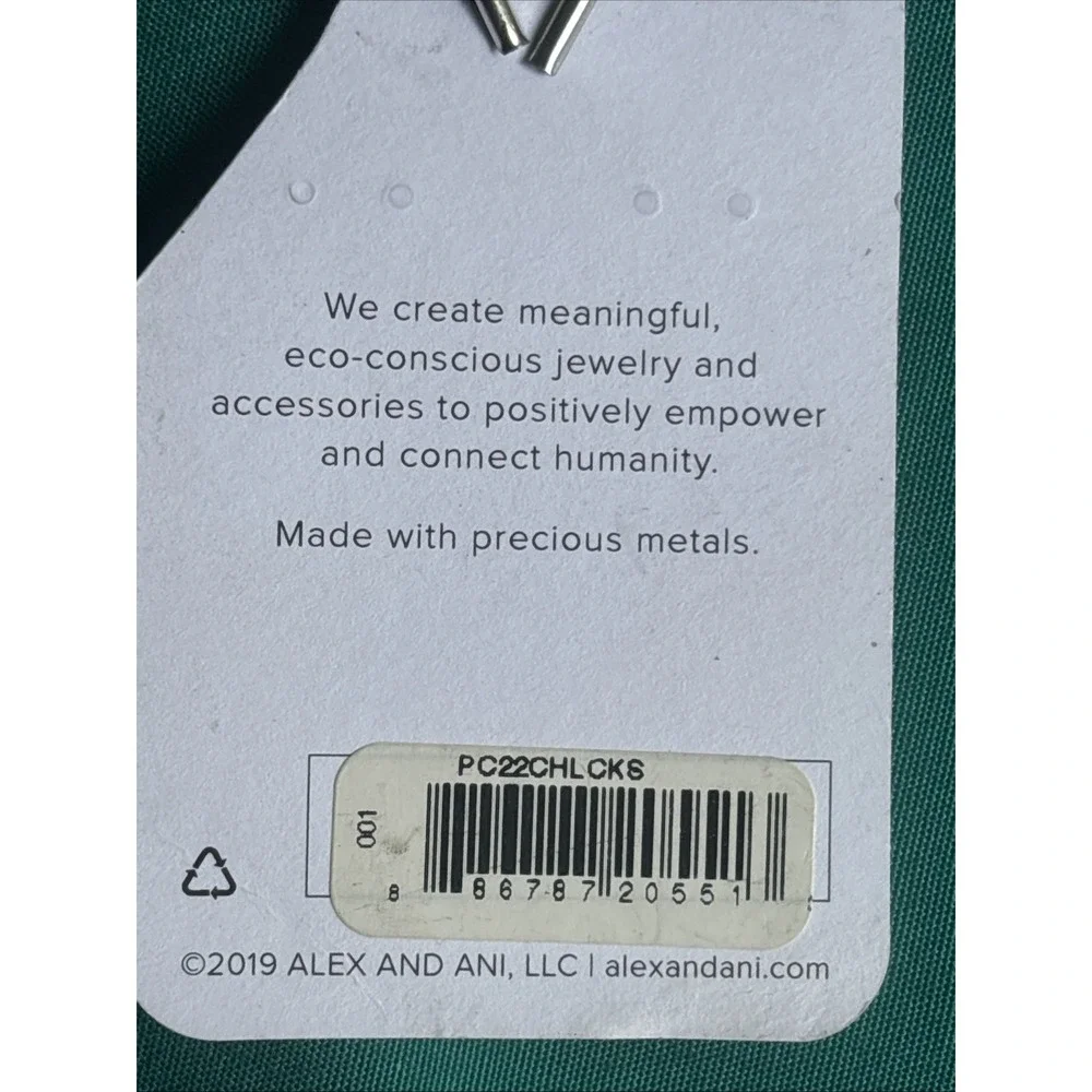 Alex & Ani 925 Sterling Silver Lock Slider Silver Tone Charm Pendant 1/3
